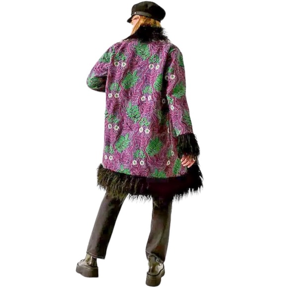 NEW Anna Sui x Free People Jacquard Faux Fur Jacket NWT - Picture 11 of 16